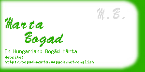 marta bogad business card
